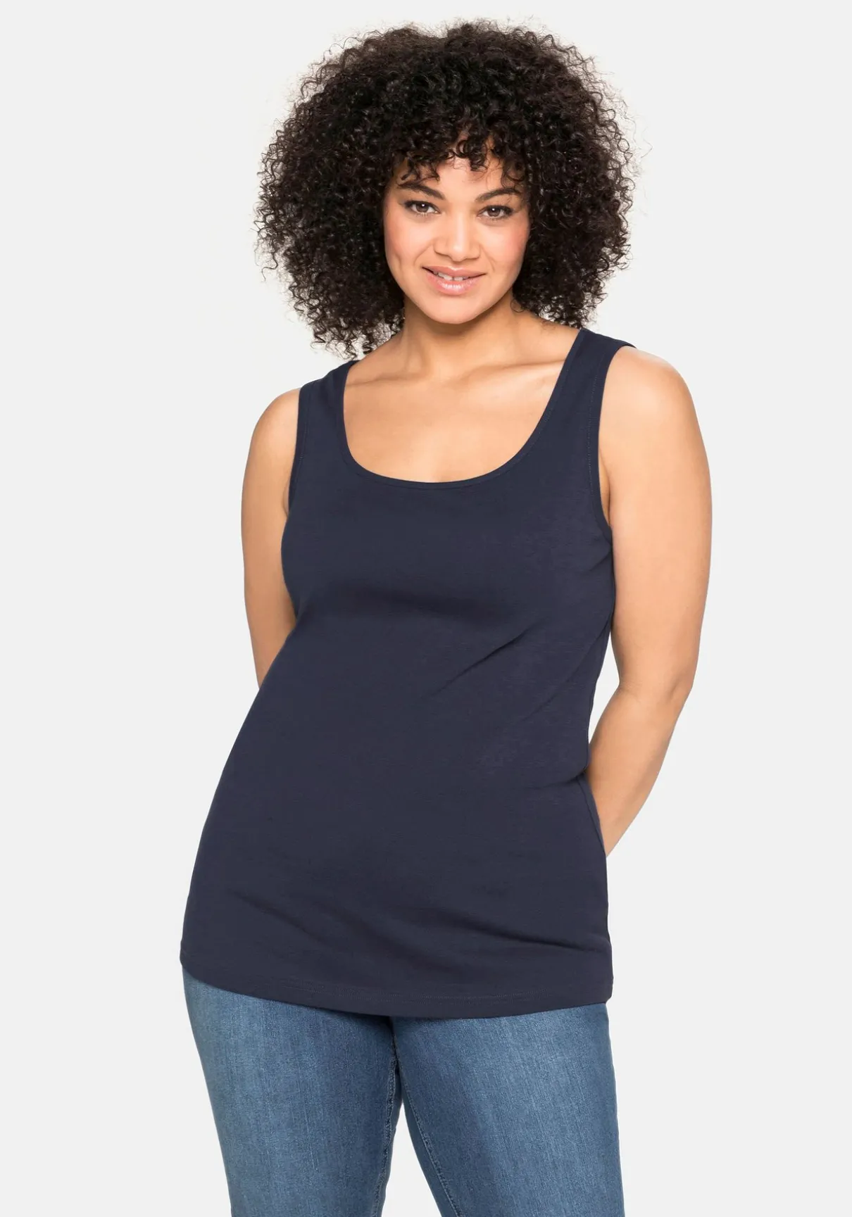 Tanktop aus Baumwolle, mit Rundhalsausschnitt