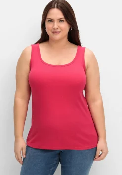 Tanktop aus Baumwolle, mit Rundhalsausschnitt
