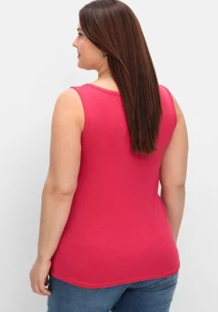 Tanktop aus Baumwolle, mit Rundhalsausschnitt