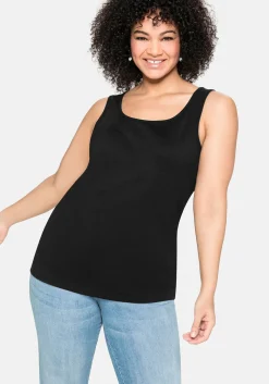 Tanktop aus Baumwolle, mit Rundhalsausschnitt