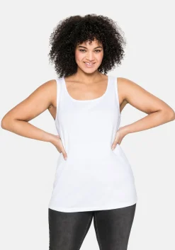 Tanktop aus Baumwolle, mit Rundhalsausschnitt