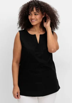 Tanktop aus Jersey, mit Biesen am Ausschnitt