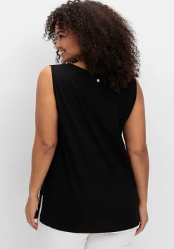 Tanktop aus Jersey, mit Biesen am Ausschnitt