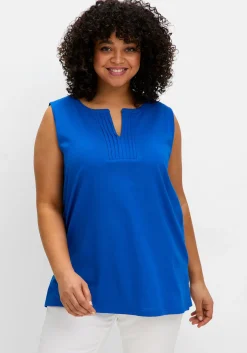 Tanktop aus Jersey, mit Biesen am Ausschnitt