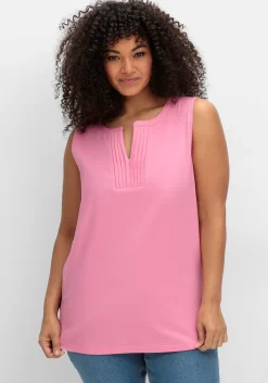 Tanktop aus Jersey, mit Biesen am Ausschnitt