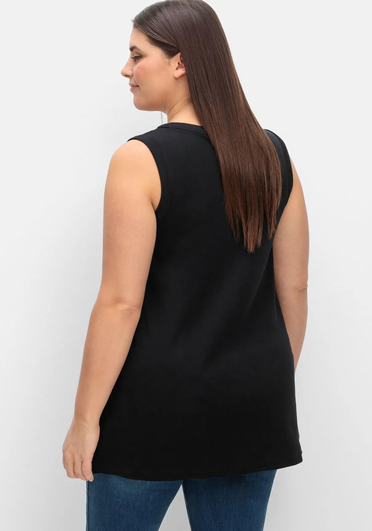 Top in leichter A-Linie, aus Rippqualität