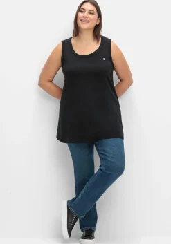 Top in leichter A-Linie, aus Rippqualität