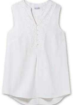 Top mit dekorativem Spitzenbesatz