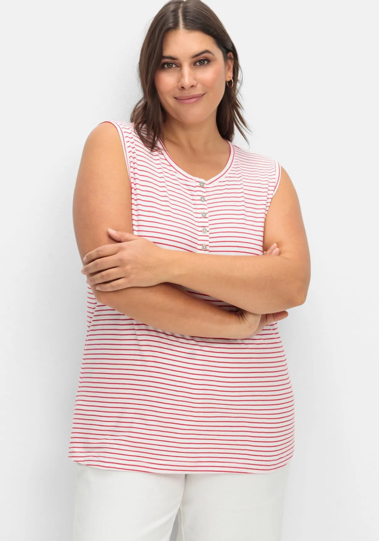 Top mit kurzer Knopfleiste