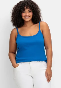 Top mit Spaghettiträgern, in Rippqualität