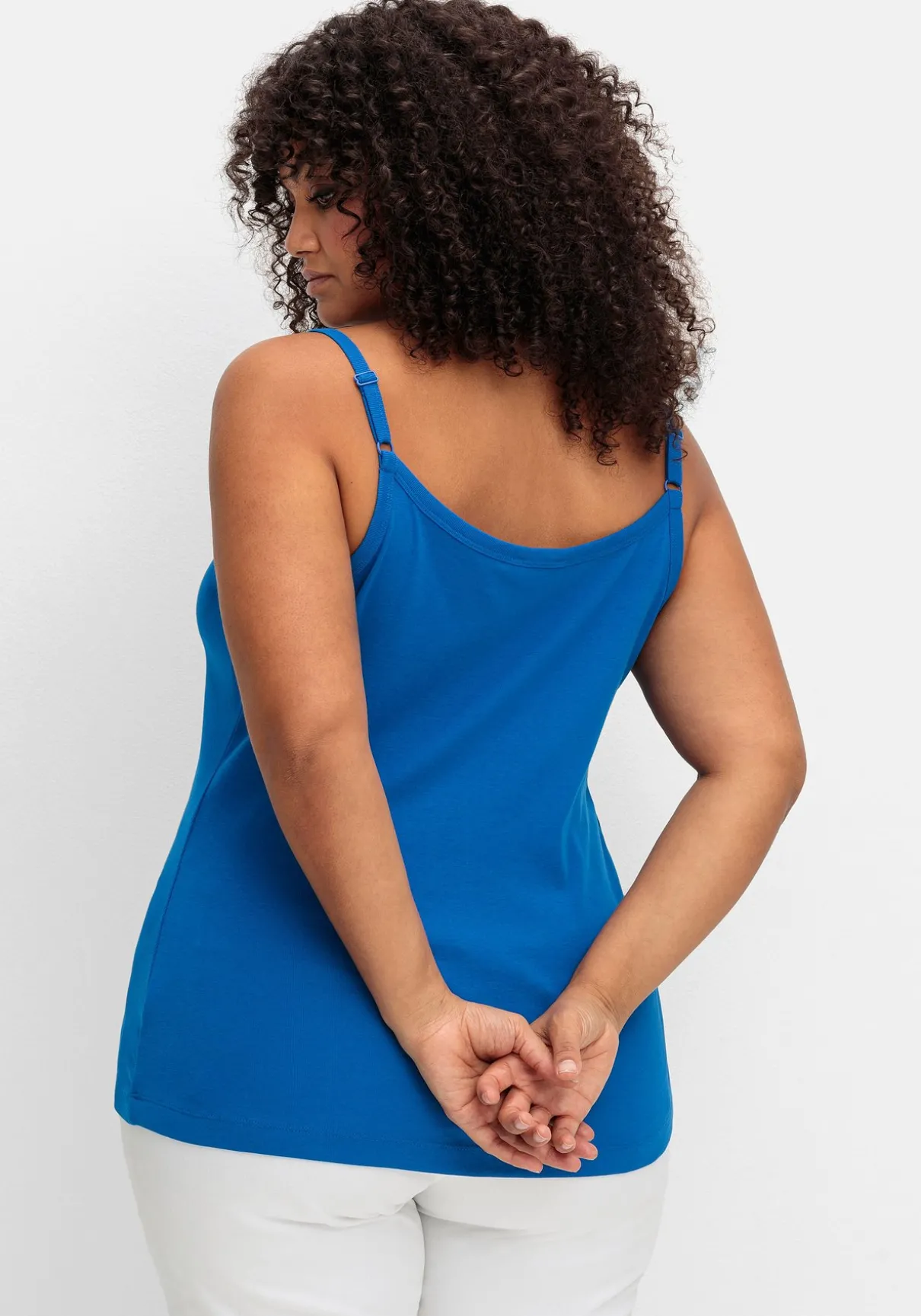 Top mit Spaghettiträgern, in Rippqualität