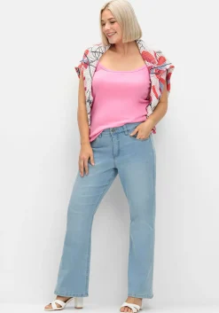 Top mit Spaghettiträgern, in Rippqualität