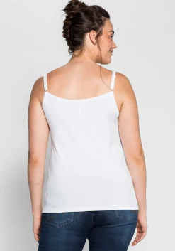 Top mit Spaghettiträgern, in Rippqualität