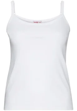 Top mit Spaghettiträgern, in Rippqualität