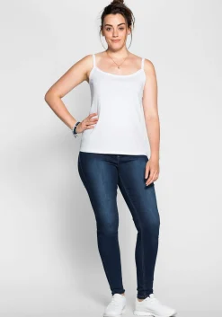 Top mit Spaghettiträgern, in Rippqualität