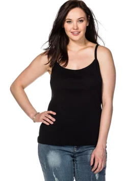 Top mit Spaghettiträgern, in Rippqualität