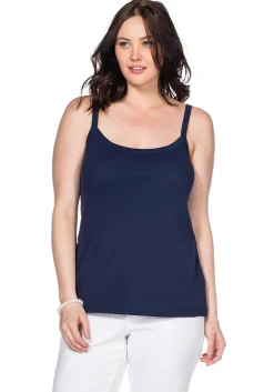 Top mit Spaghettiträgern, in Rippqualität