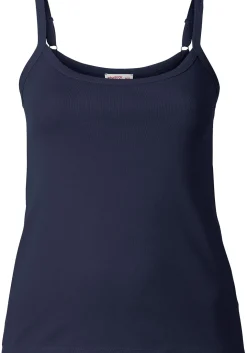 Top mit Spaghettiträgern, in Rippqualität