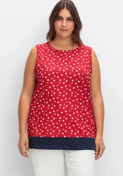 Top mit Tupfen-Alloverdruck