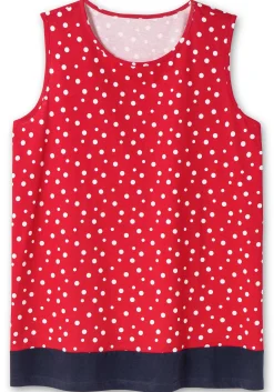 Top mit Tupfen-Alloverdruck