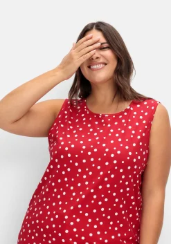 Top mit Tupfen-Alloverdruck