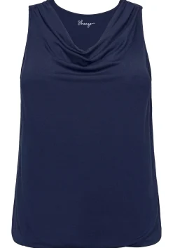 Top mit Wasserfallkragen und Gummibund