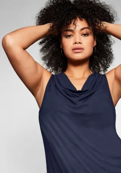 Top mit Wasserfallkragen und Gummibund