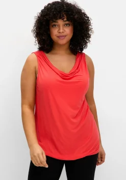 Top mit Wasserfallkragen und Gummibund