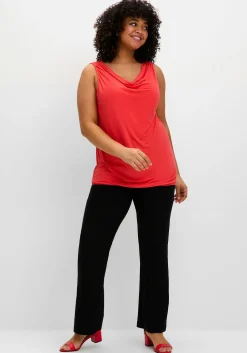 Top mit Wasserfallkragen und Gummibund