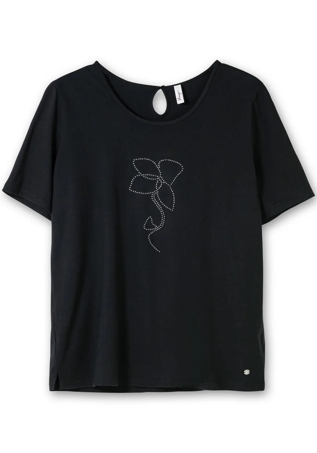 T-Shirt mit Blumen-Applikation