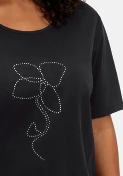 T-Shirt mit Blumen-Applikation