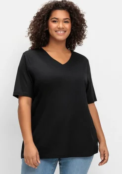 T-Shirt mit doppellagigem Vorderteil