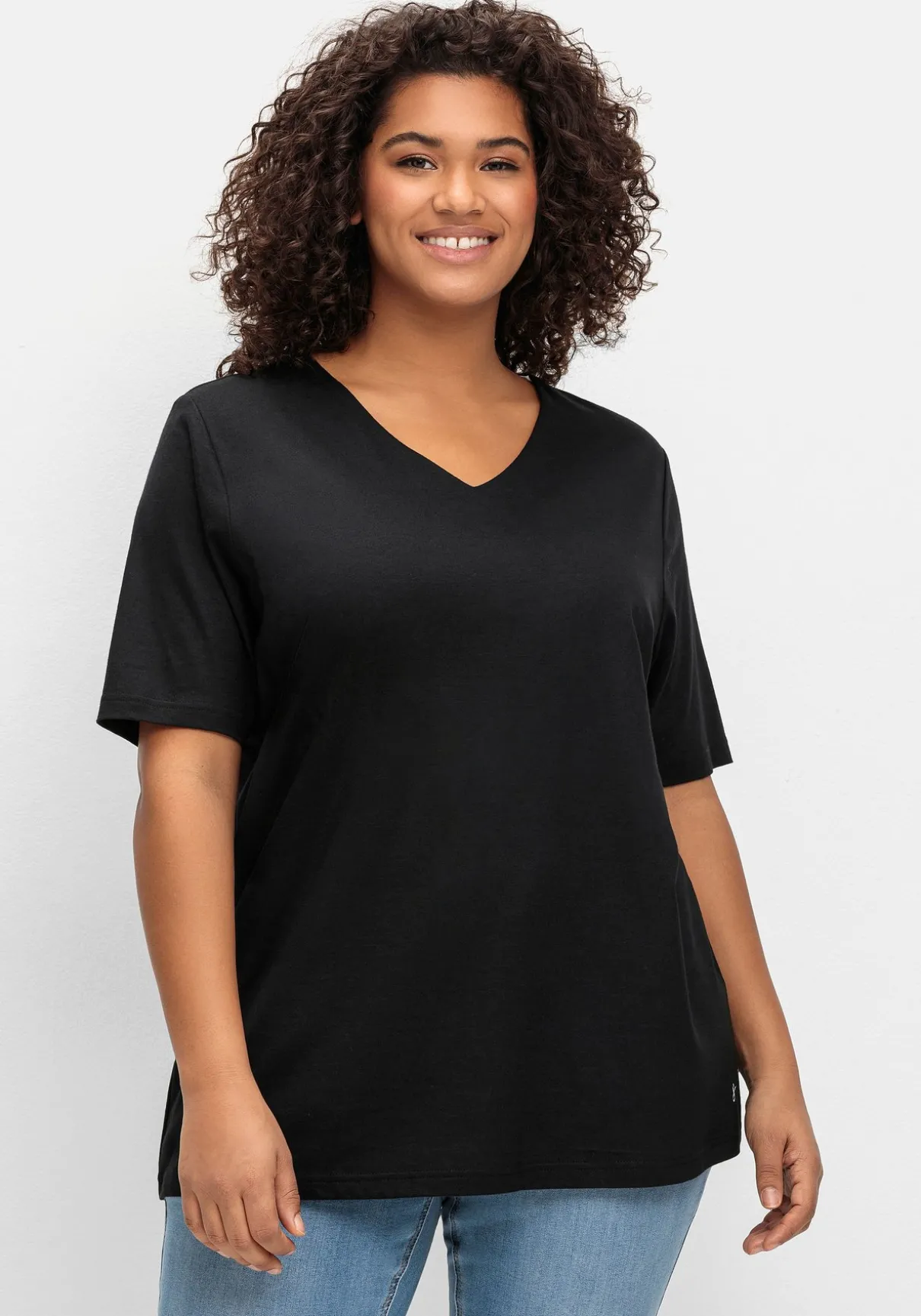 T-Shirt mit doppellagigem Vorderteil