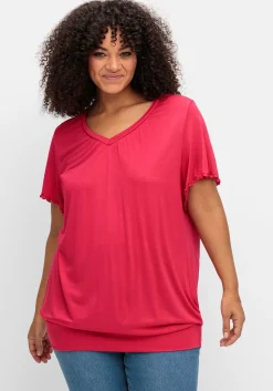 T-Shirt mit Flügelärmeln, aus Viskosejersey