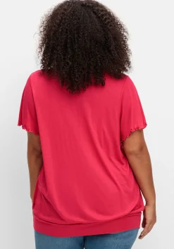 T-Shirt mit Flügelärmeln, aus Viskosejersey