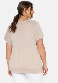 T-Shirt mit Flügelärmeln, aus Viskosejersey