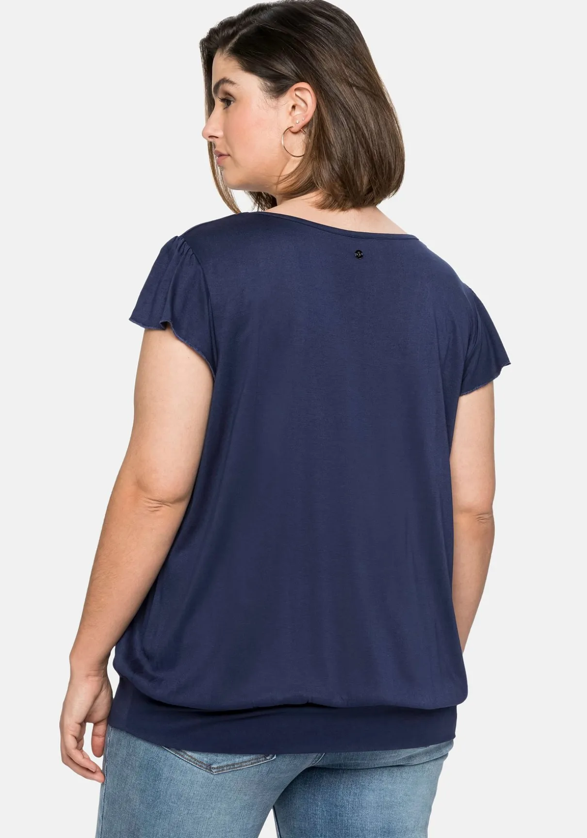 T-Shirt mit Flügelärmeln und breitem Bund