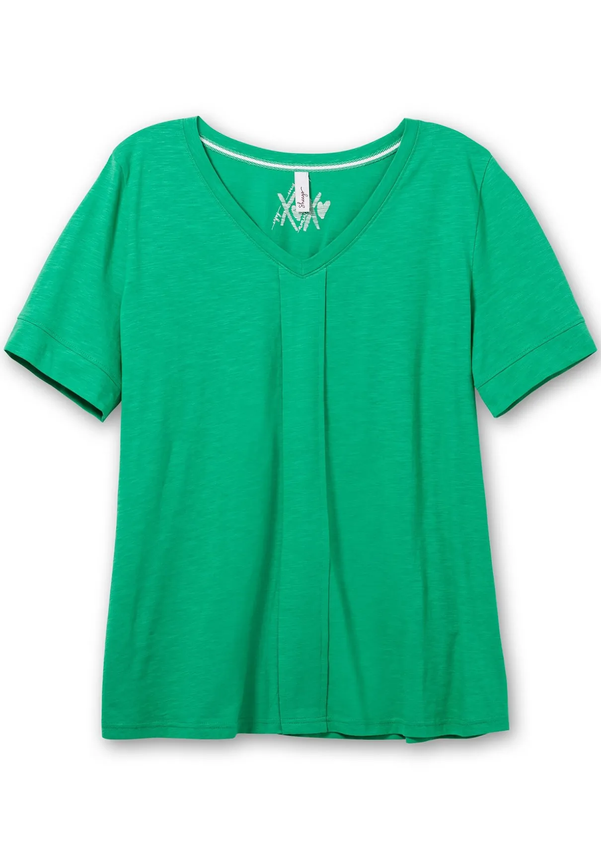 T-Shirt mit gesteppter Falte vorn, aus Jersey