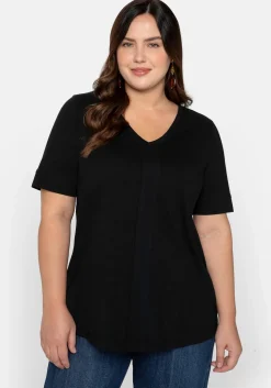 T-Shirt mit gesteppter Falte vorn, aus Jersey