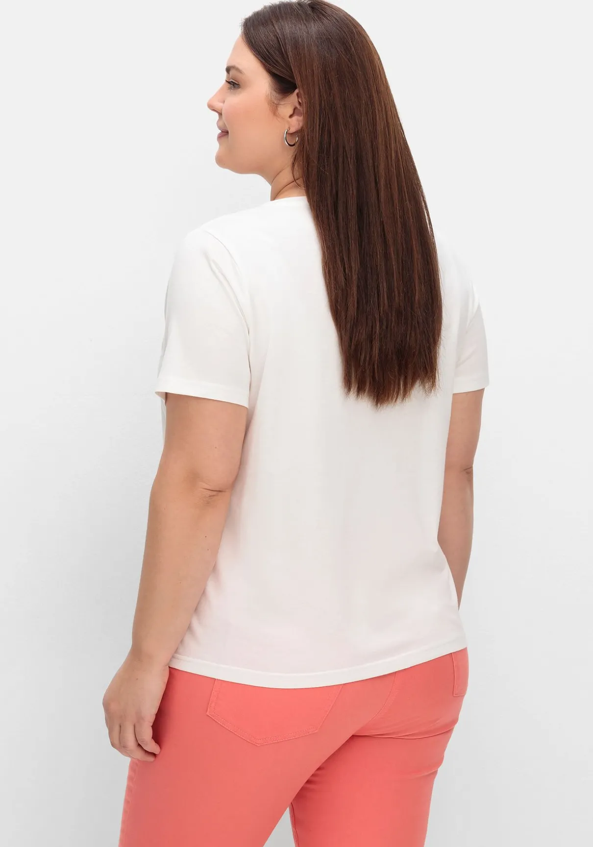 T-Shirt mit Grafikprint und V-Ausschnitt