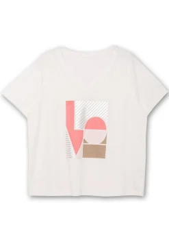 T-Shirt mit Grafikprint und V-Ausschnitt