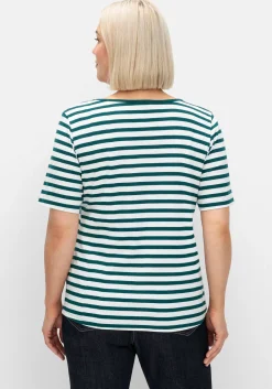 T-Shirt mit Streifen und Rundhalsausschnitt