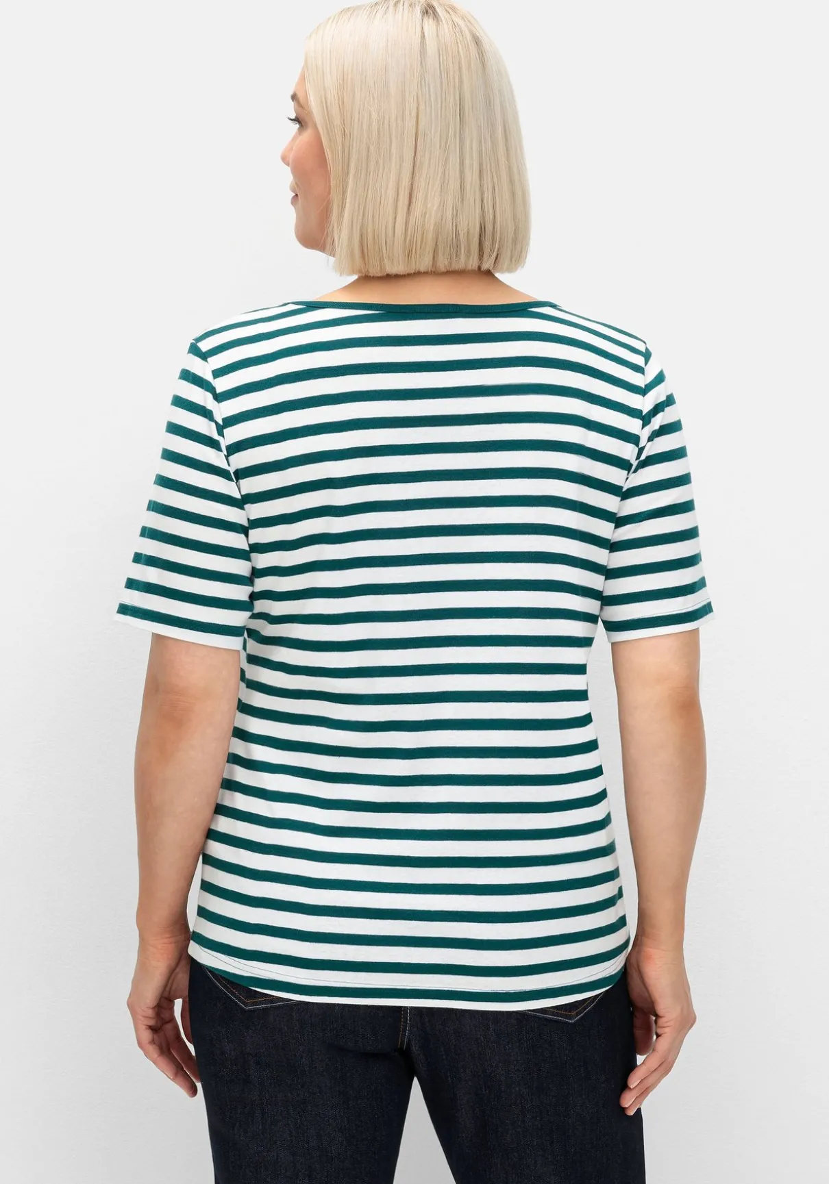 T-Shirt mit Streifen und Rundhalsausschnitt