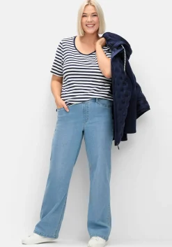 T-Shirt mit Streifen und Rundhalsausschnitt