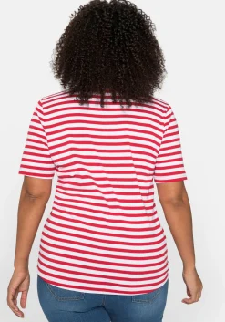 T-Shirt mit Streifen und Rundhalsausschnitt