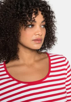 T-Shirt mit Streifen und Rundhalsausschnitt