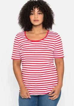 T-Shirt mit Streifen und Rundhalsausschnitt