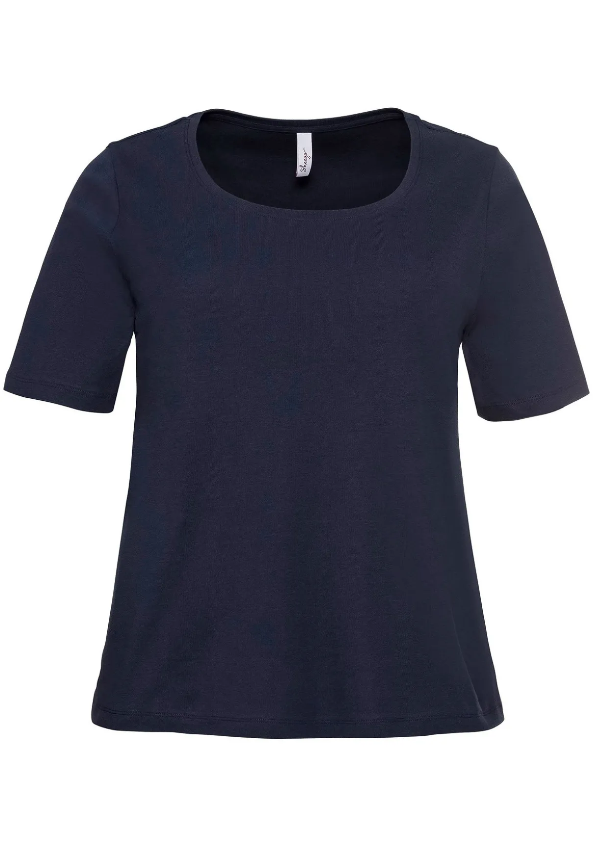 T-Shirt mit tiefem Ausschnitt und längerem Ärmel