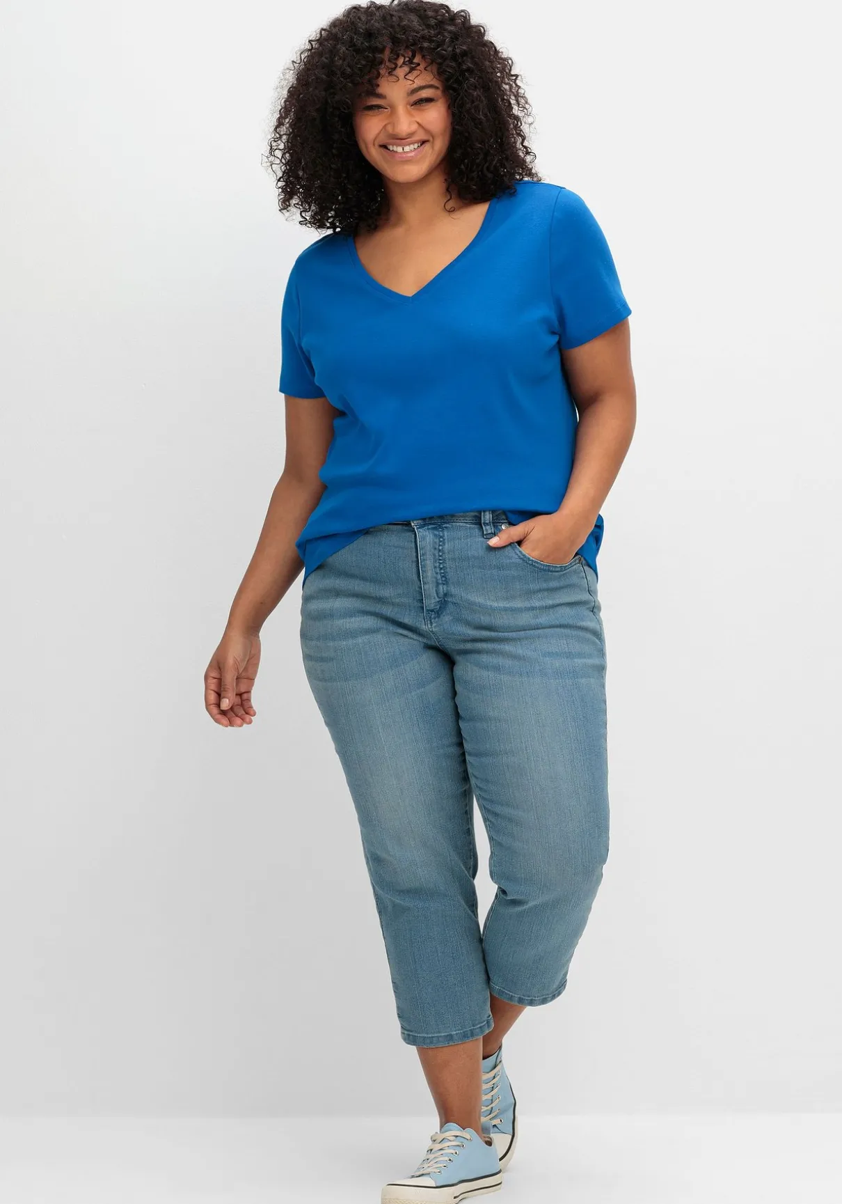 T-Shirt mit V-Ausschnitt