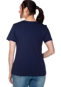 T-Shirt mit V-Ausschnitt, in Rippqualität